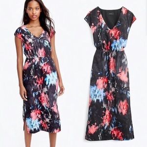 NWT J. Crew Drape Floral Slit Midi Dress!